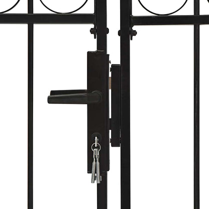 vidaXL Fence Gate "ASSEN" Double Door with Arched Top Steel 400x175 cm 4