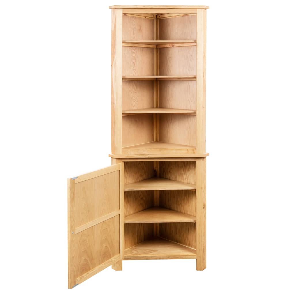 247042 vidaXL Corner Cabinet 59x36x180 cm Solid Oak Wood 3