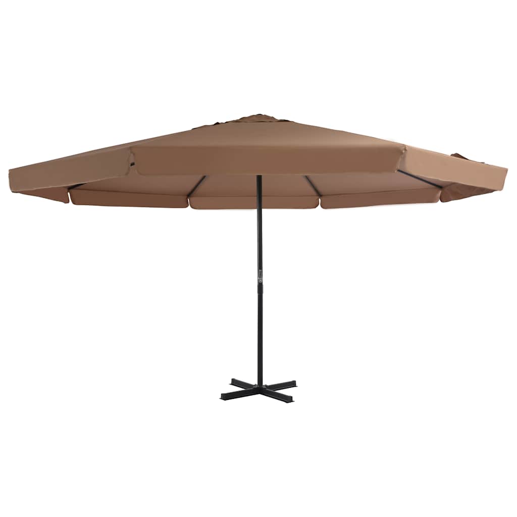 vidaXL Outdoor Parasol with Aluminium Pole 500 cm Taupe 1
