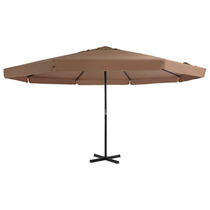 vidaXL Outdoor Parasol with Aluminium Pole 500 cm Taupe 1