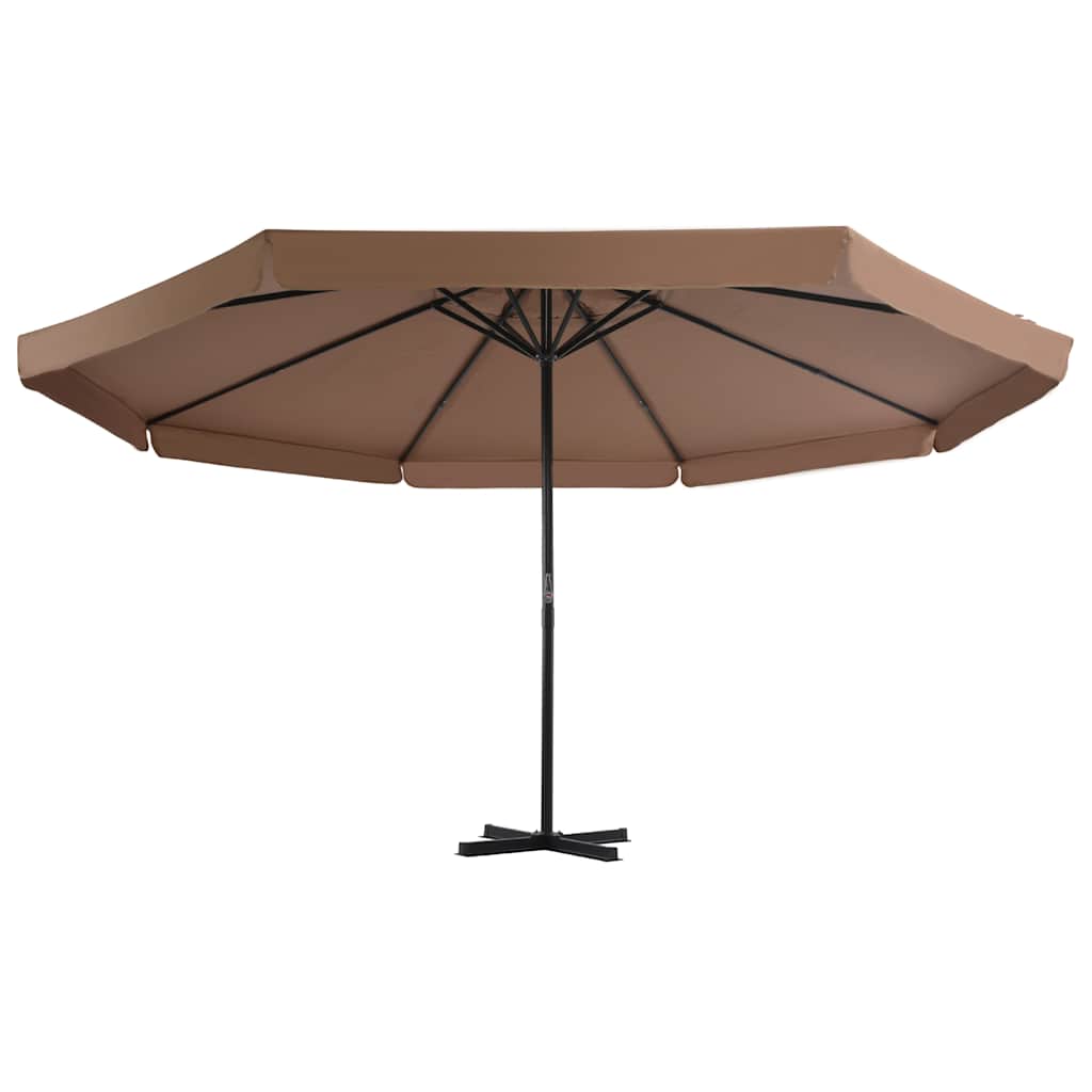 vidaXL Outdoor Parasol with Aluminium Pole 500 cm Taupe 2