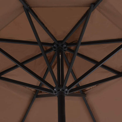 vidaXL Outdoor Parasol with Aluminium Pole 500 cm Taupe 3