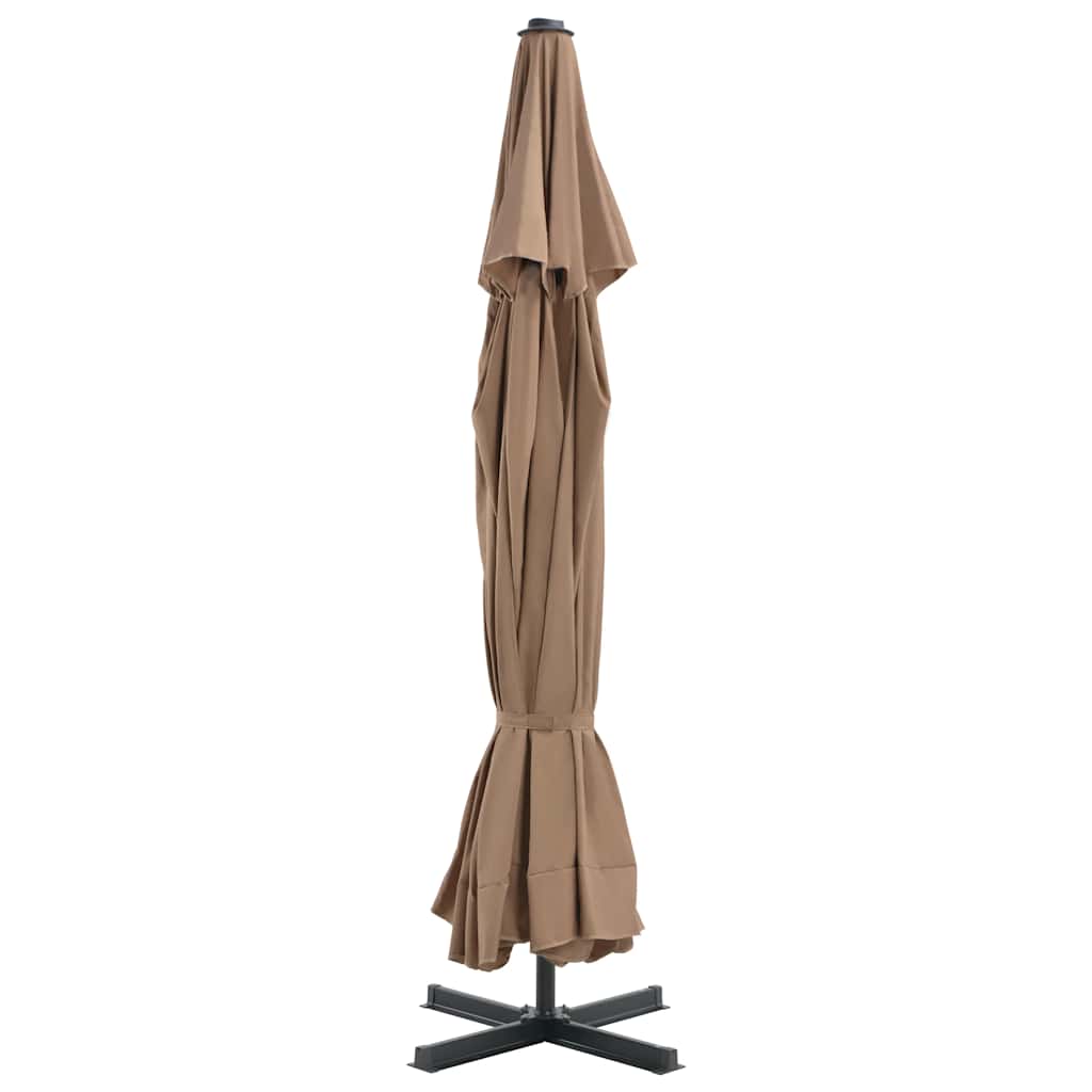 vidaXL Outdoor Parasol with Aluminium Pole 500 cm Taupe 4