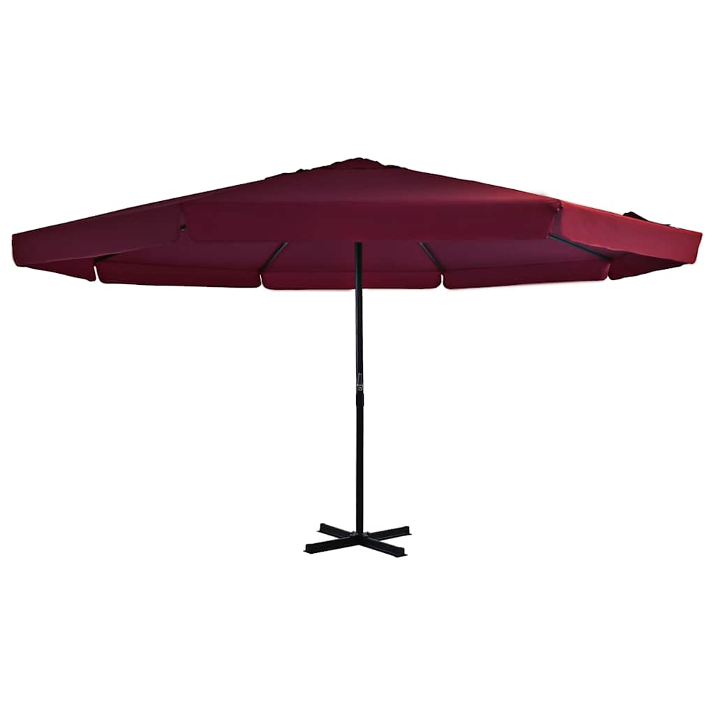 vidaXL Outdoor Parasol with Aluminium Pole 500 cm Bordeaux Red 1