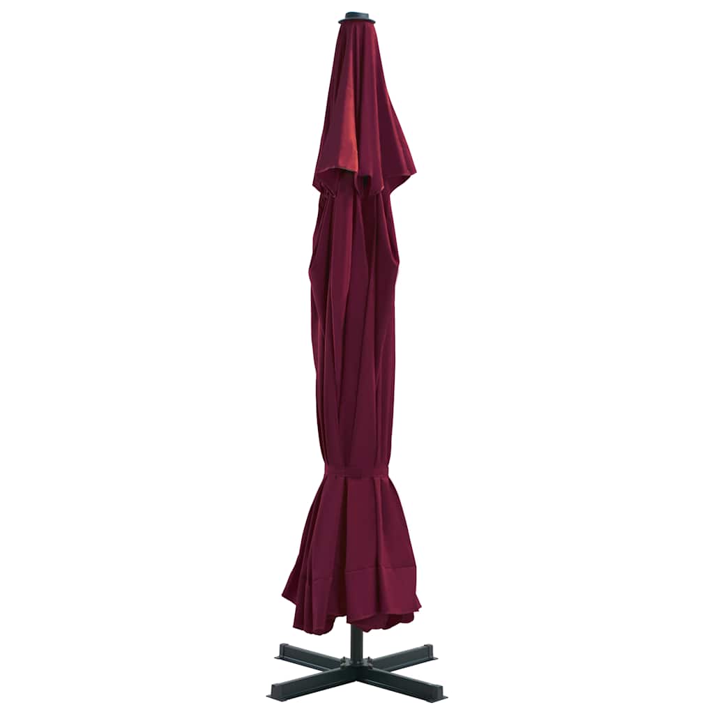 vidaXL Outdoor Parasol with Aluminium Pole 500 cm Bordeaux Red 6