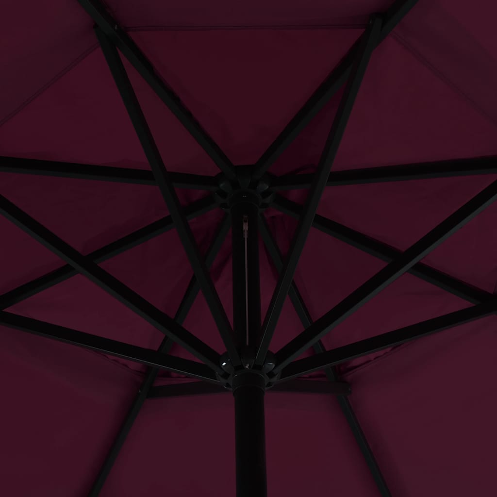 vidaXL Outdoor Parasol with Aluminium Pole 500 cm Bordeaux Red 3