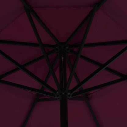 vidaXL Outdoor Parasol with Aluminium Pole 500 cm Bordeaux Red 3