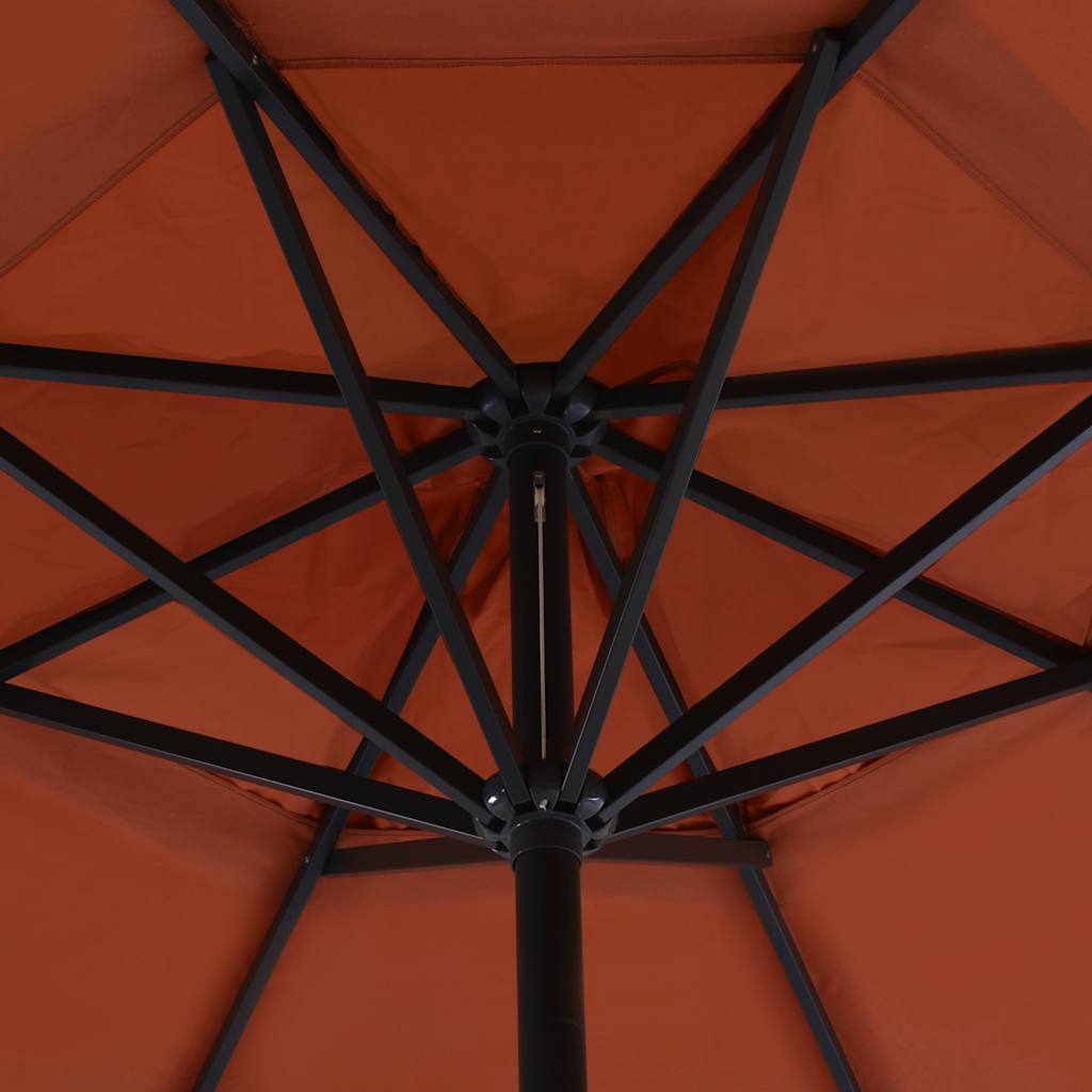 vidaXL Outdoor Parasol with Aluminium Pole 500 cm Terracotta 3