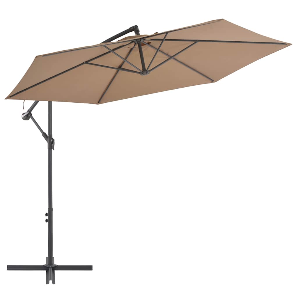 Cantilever Garden Parasol with Aluminium Pole 300 cm Taupe