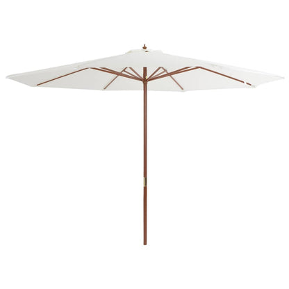 Outdoor Parasol with Wooden Pole 350 cm Sand white