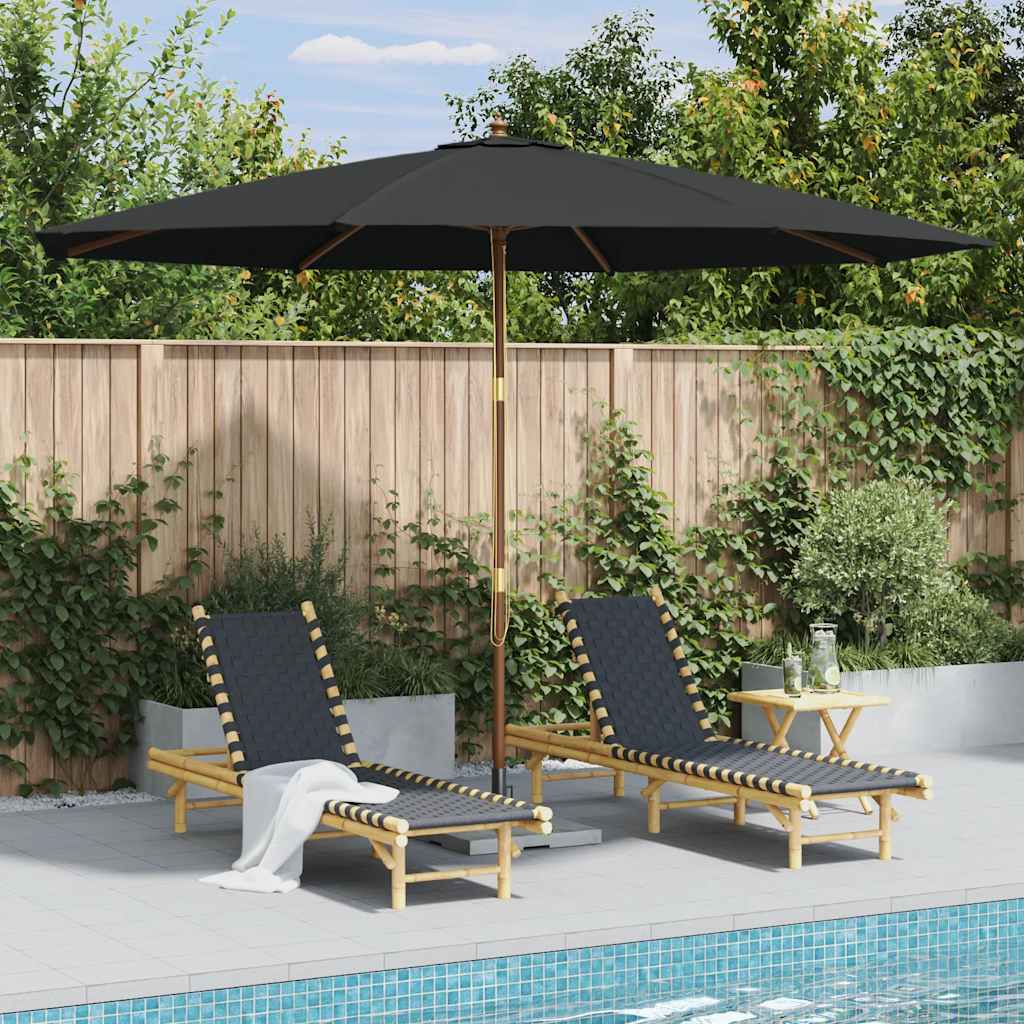 Outdoor Parasol with Wooden Pole 350 cm Anthracite