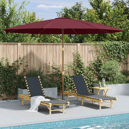 Outdoor Parasol with Wooden Pole 350 cm Burgundy