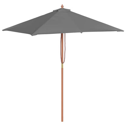 Outdoor Parasol with Wooden Pole 150x200 cm Anthracite