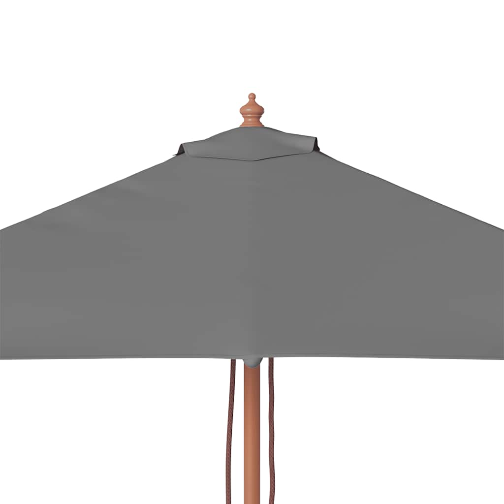 Outdoor Parasol with Wooden Pole 150x200 cm Anthracite