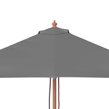 Outdoor Parasol with Wooden Pole 150x200 cm Anthracite