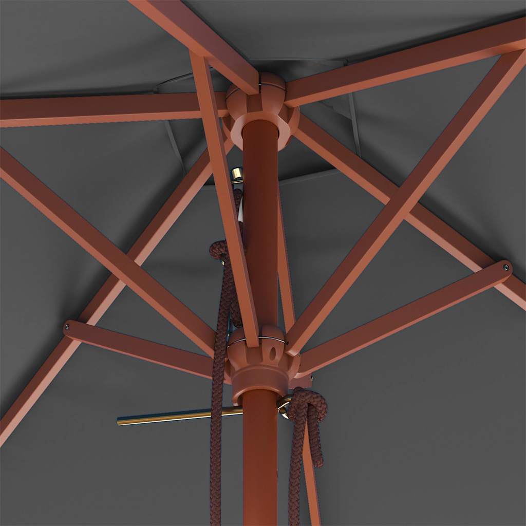 Outdoor Parasol with Wooden Pole 150x200 cm Anthracite