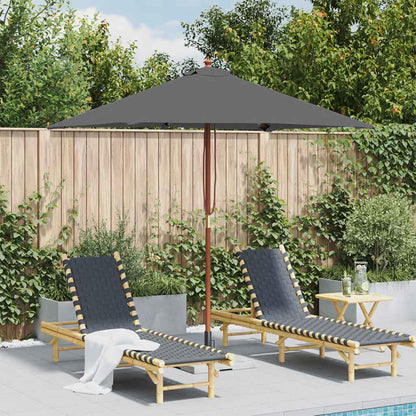 Outdoor Parasol with Wooden Pole 150x200 cm Anthracite
