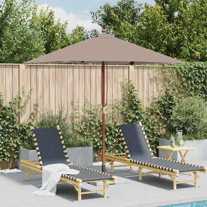 Outdoor Parasol with Wooden Pole 150x200 cm Taupe