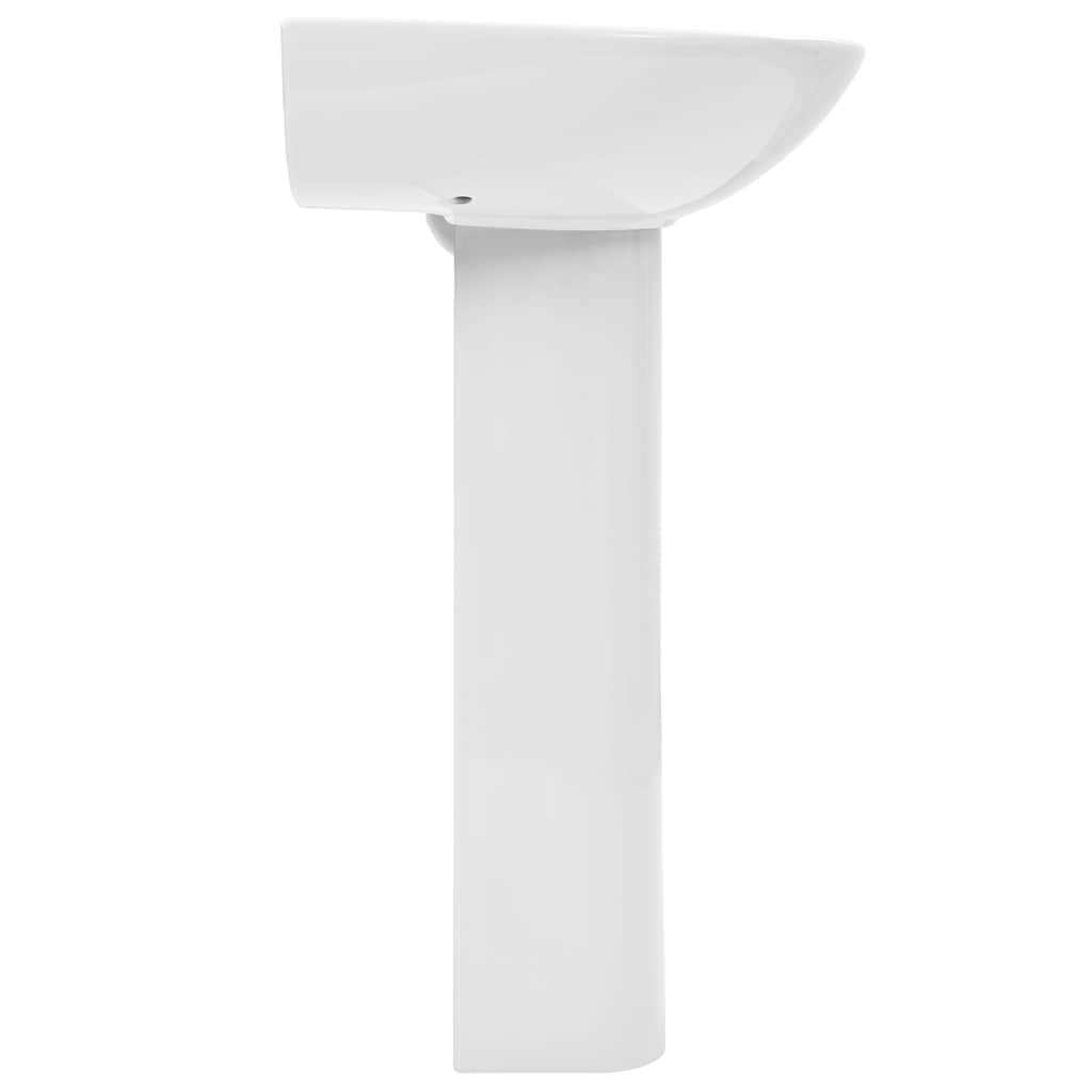 vidaXL Freestanding Basin with Pedestal Ceramic White 520x440x190 mm 4