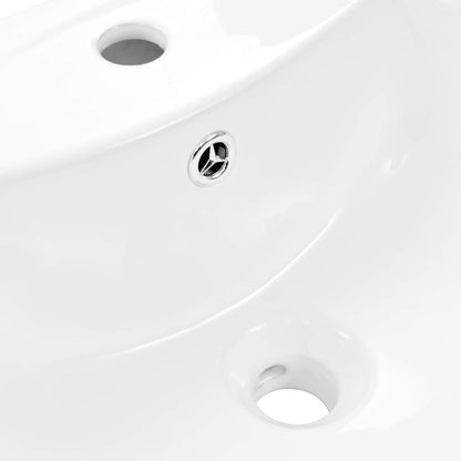 vidaXL Freestanding Basin with Pedestal Ceramic White 520x440x190 mm 5
