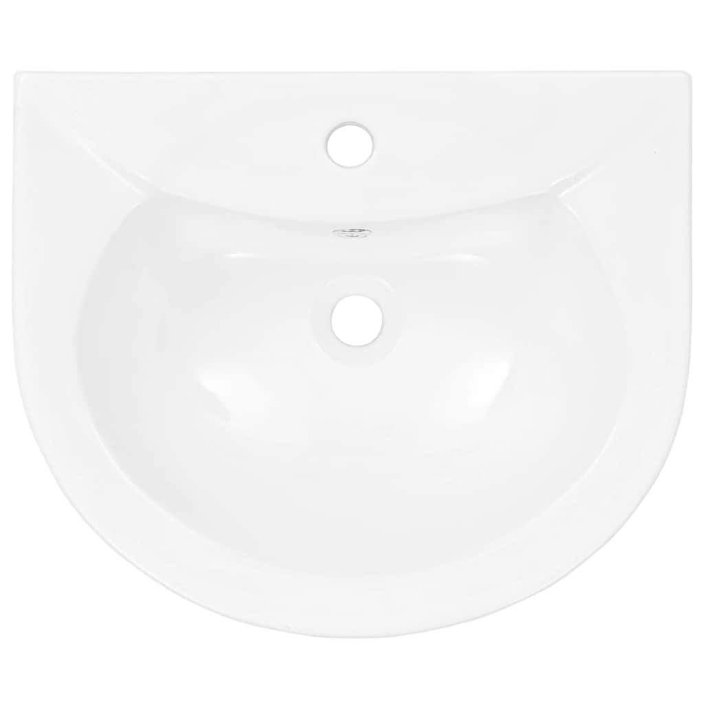 vidaXL Freestanding Basin with Pedestal Ceramic White 520x440x190 mm 6