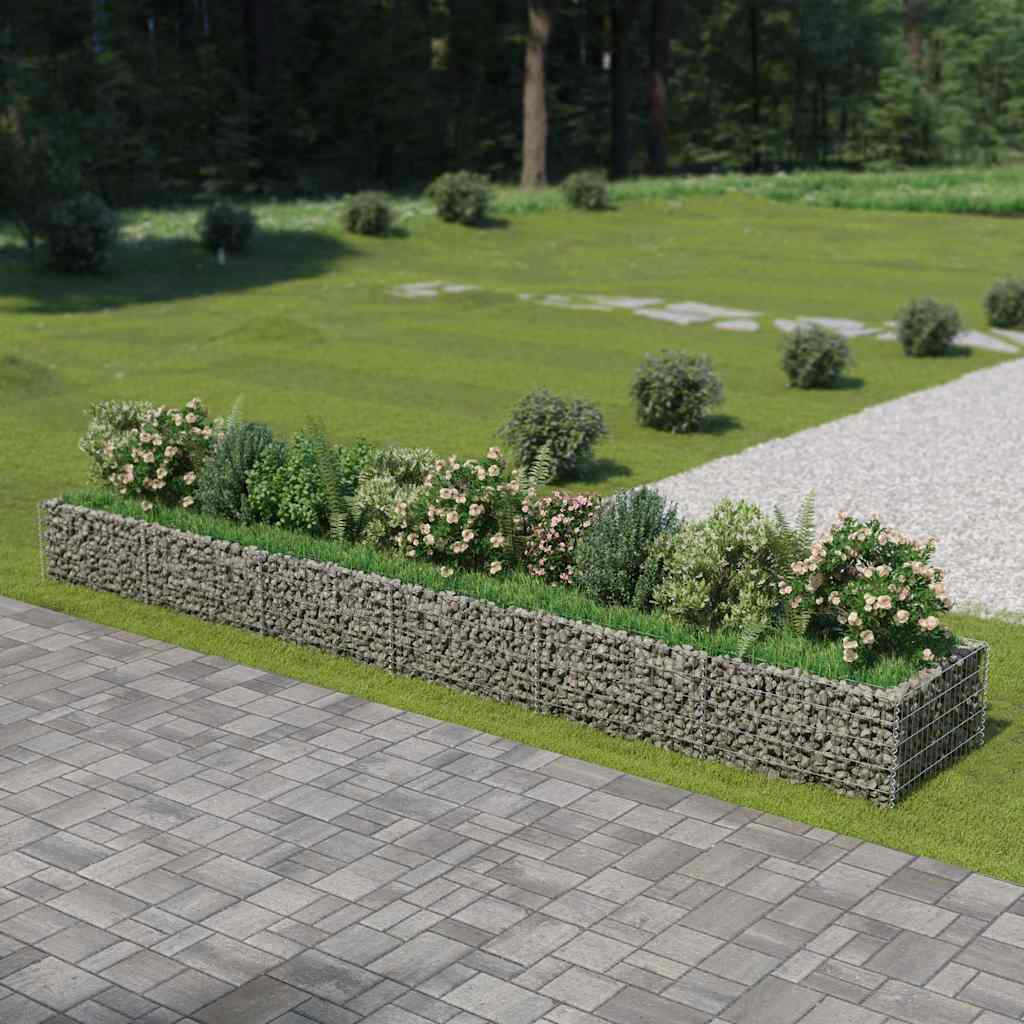 vidaXL Gabion Raised Bed Galvanised Steel