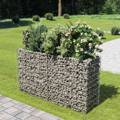 vidaXL Gabion Raised Bed Galvanised Steel