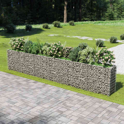 143566 vidaXL Gabion Raised Bed Galvanised Steel 540x50x100 cm 1