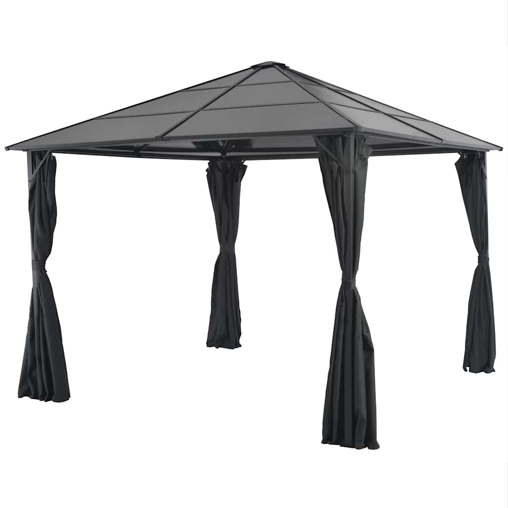 vidaXL Gazebo with Curtain Aluminium 3x3 m Black 1