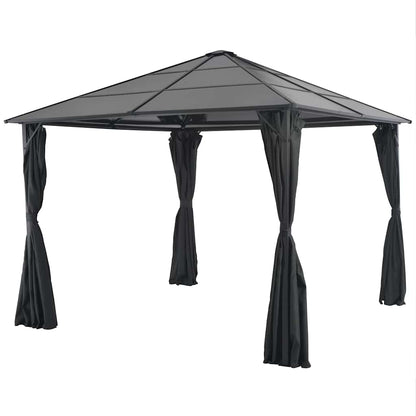 vidaXL Gazebo with Curtain Aluminium 3x3 m Black 1