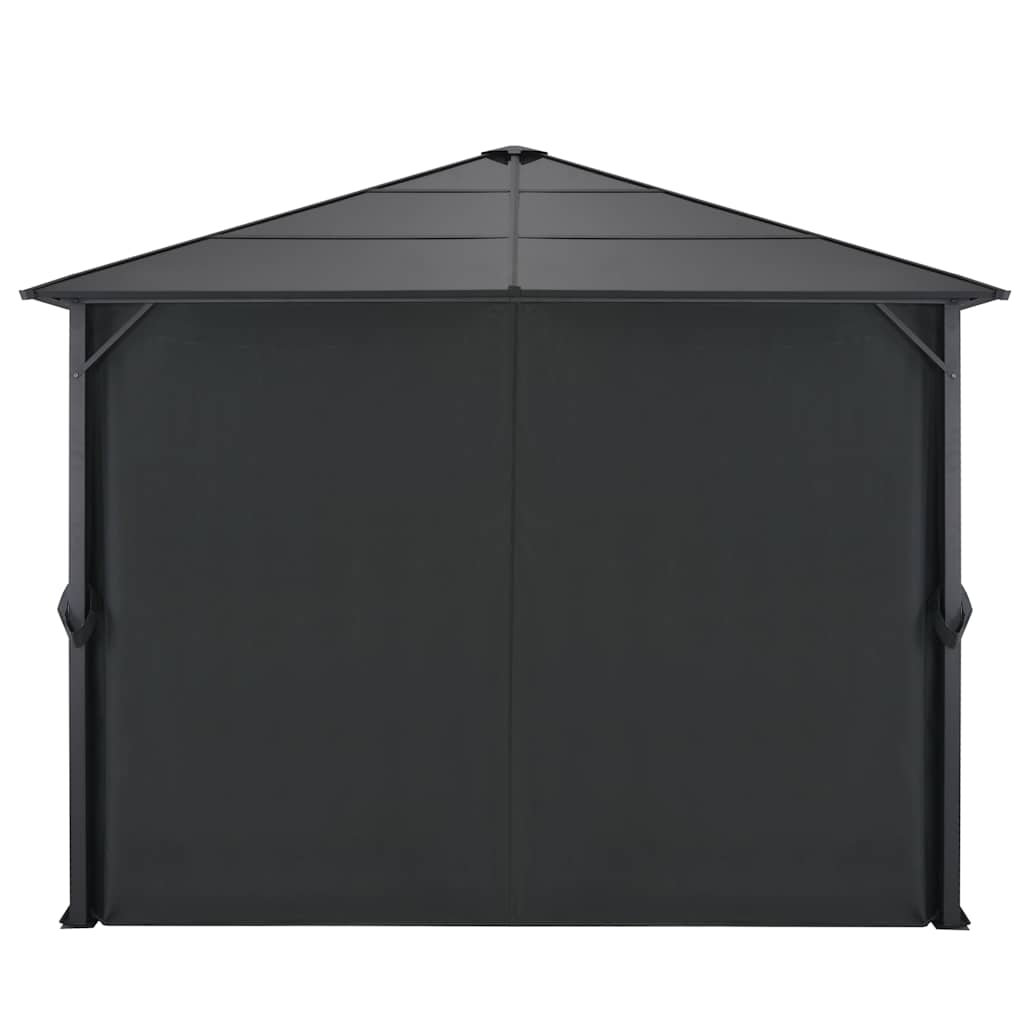 vidaXL Gazebo with Curtain Aluminium 3x3 m Black 6