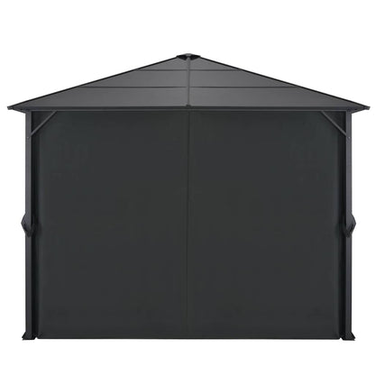 vidaXL Gazebo with Curtain Aluminium 3x3 m Black 6