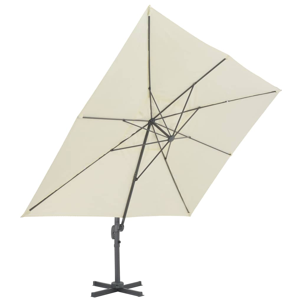 vidaXL Cantilever Garden Parasol with Aluminium Pole 400x300 cm Sand 3