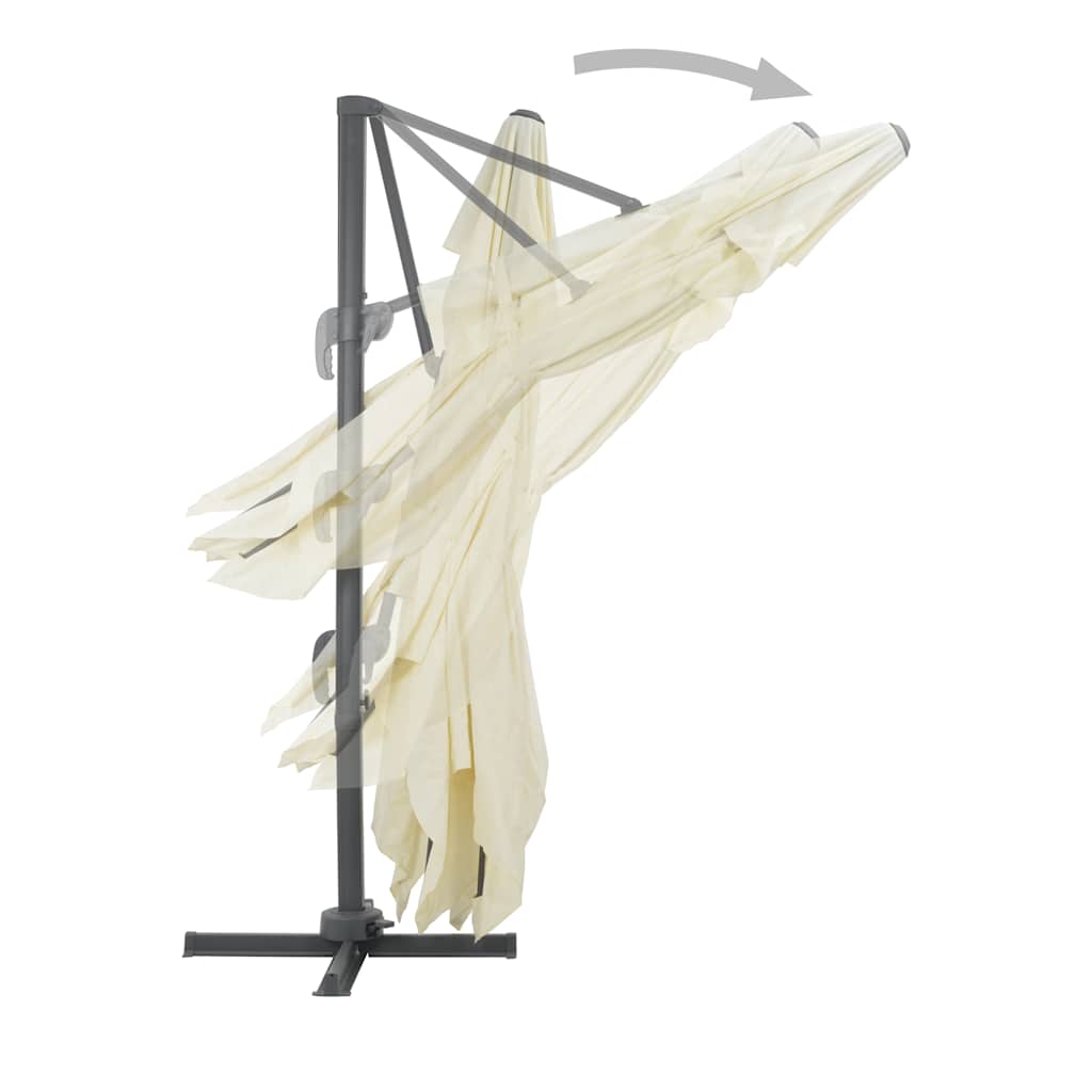 vidaXL Cantilever Garden Parasol with Aluminium Pole 400x300 cm Sand 4