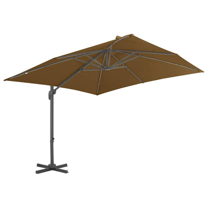 Cantilever Garden Parasol with Aluminium Pole Taupe 300 x 300 cm