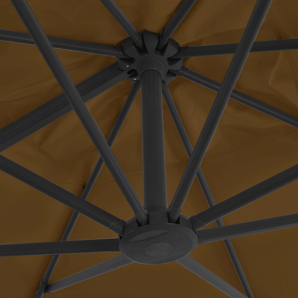 vidaXL Cantilever Garden Parasol with Aluminium Pole 300x300 cm Taupe 3
