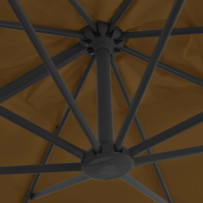 vidaXL Cantilever Garden Parasol with Aluminium Pole 300x300 cm Taupe 3