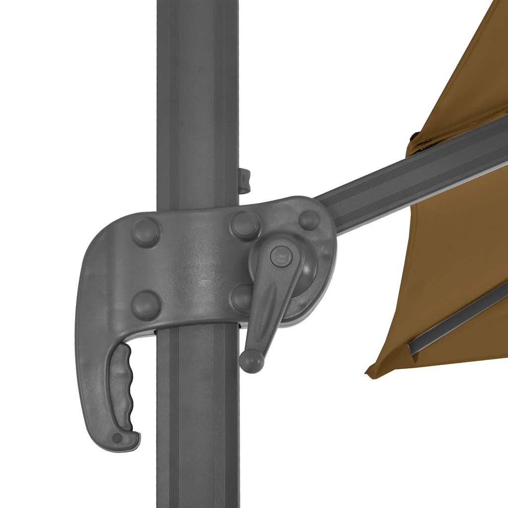 vidaXL Cantilever Garden Parasol with Aluminium Pole 300x300 cm Taupe 4