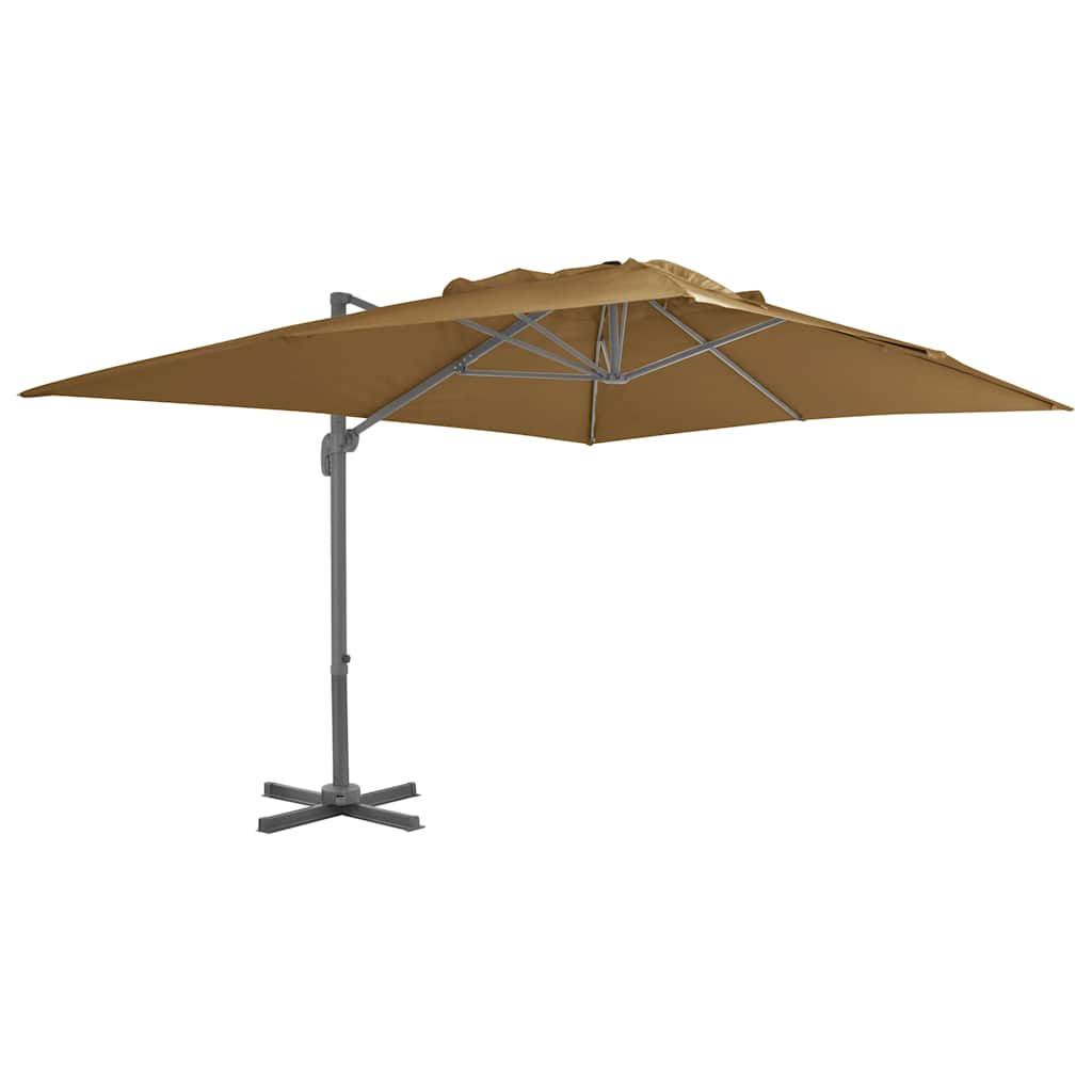 vidaXL Cantilever Garden Parasol with Aluminium Pole 400x300 cm Taupe 1