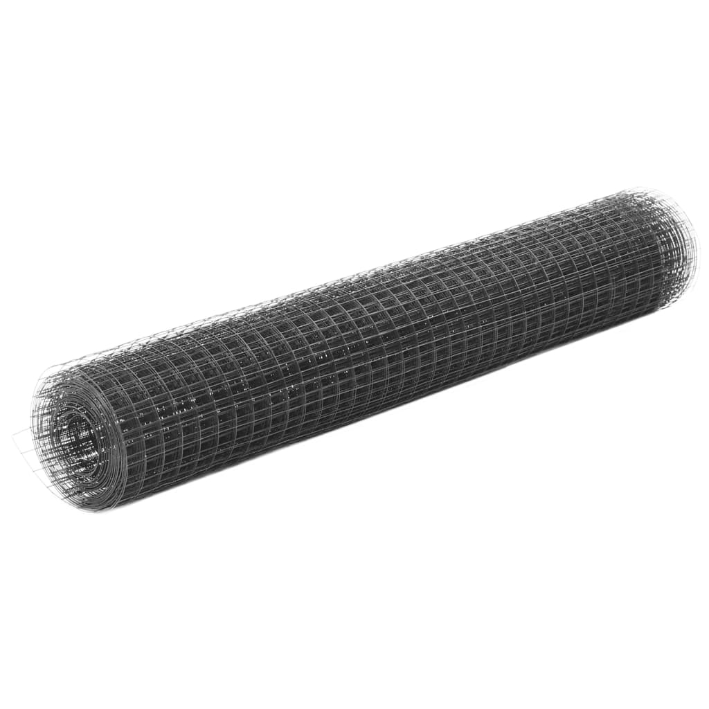 Chicken Wire Fence Steel with PVC Coating Grey Length 25 mm 10 x 0.4 m – 50 x 1 m 25 x 1 m
