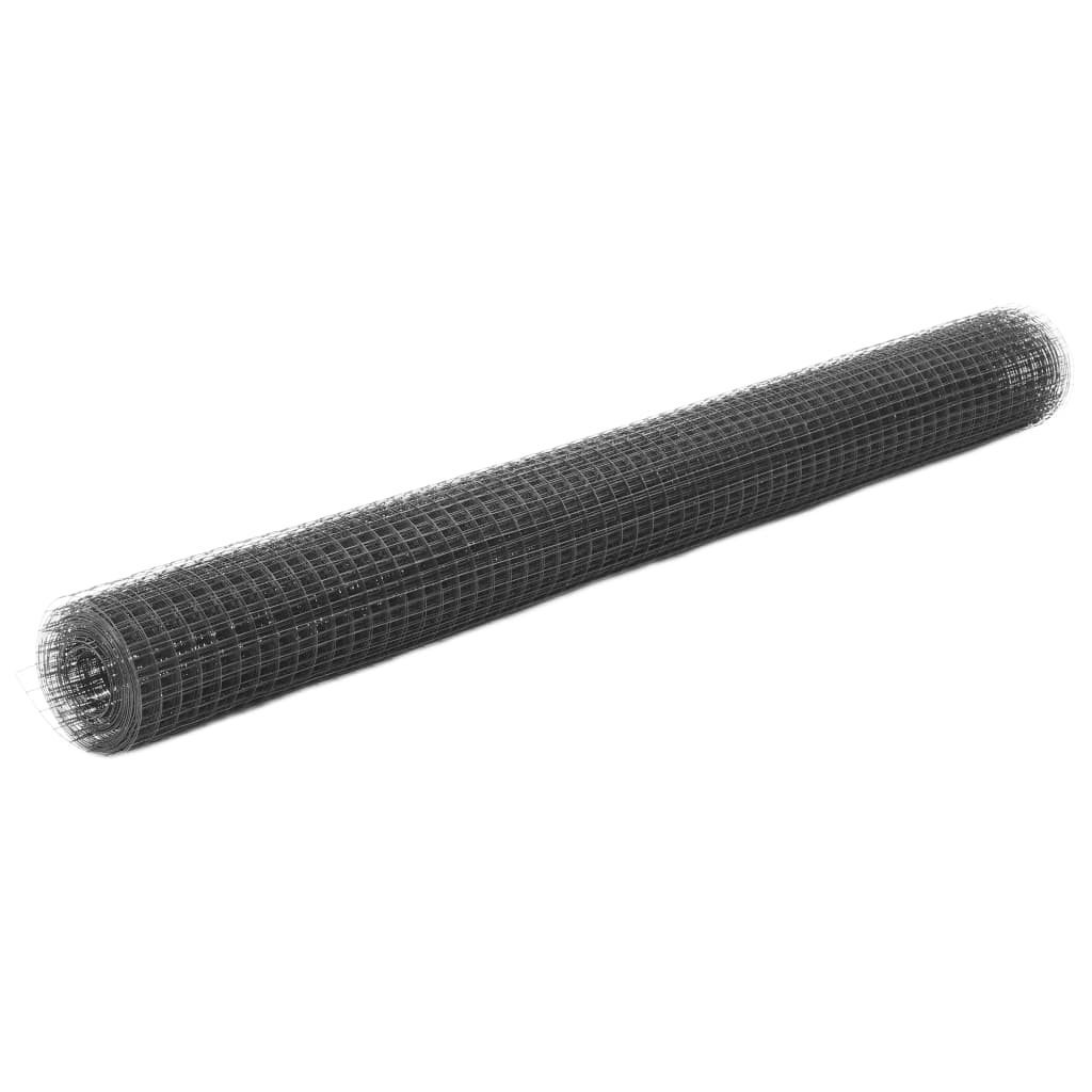 Chicken Wire Fence Steel with PVC Coating Grey Length 25 mm 10 x 0.4 m – 50 x 1 m 10 x 1.5 m