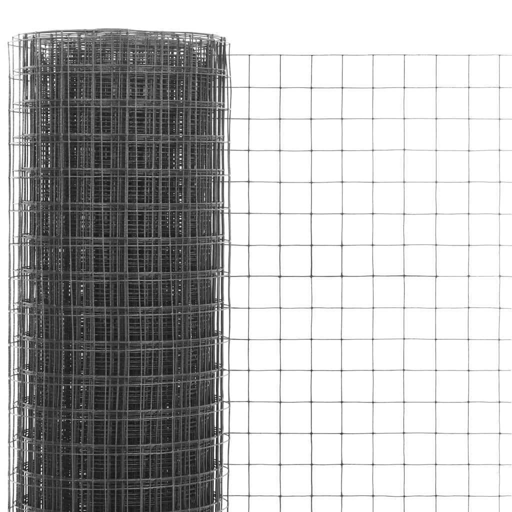 Chicken Wire Fence Steel with PVC Coating Grey Length 25 mm 10 x 0.4 m – 50 x 1 m 10 x 1.5 m