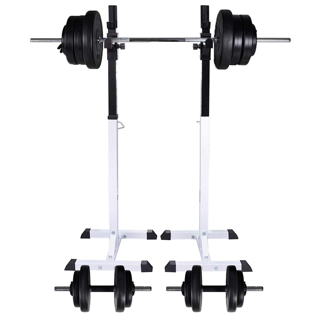 vidaXL Barbell Squat Rack with Barbell and Dumbbell Set 60,5 kg 1