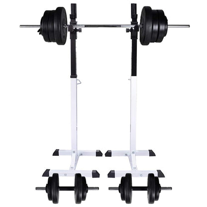 vidaXL Barbell Squat Rack with Barbell and Dumbbell Set 60,5 kg 1