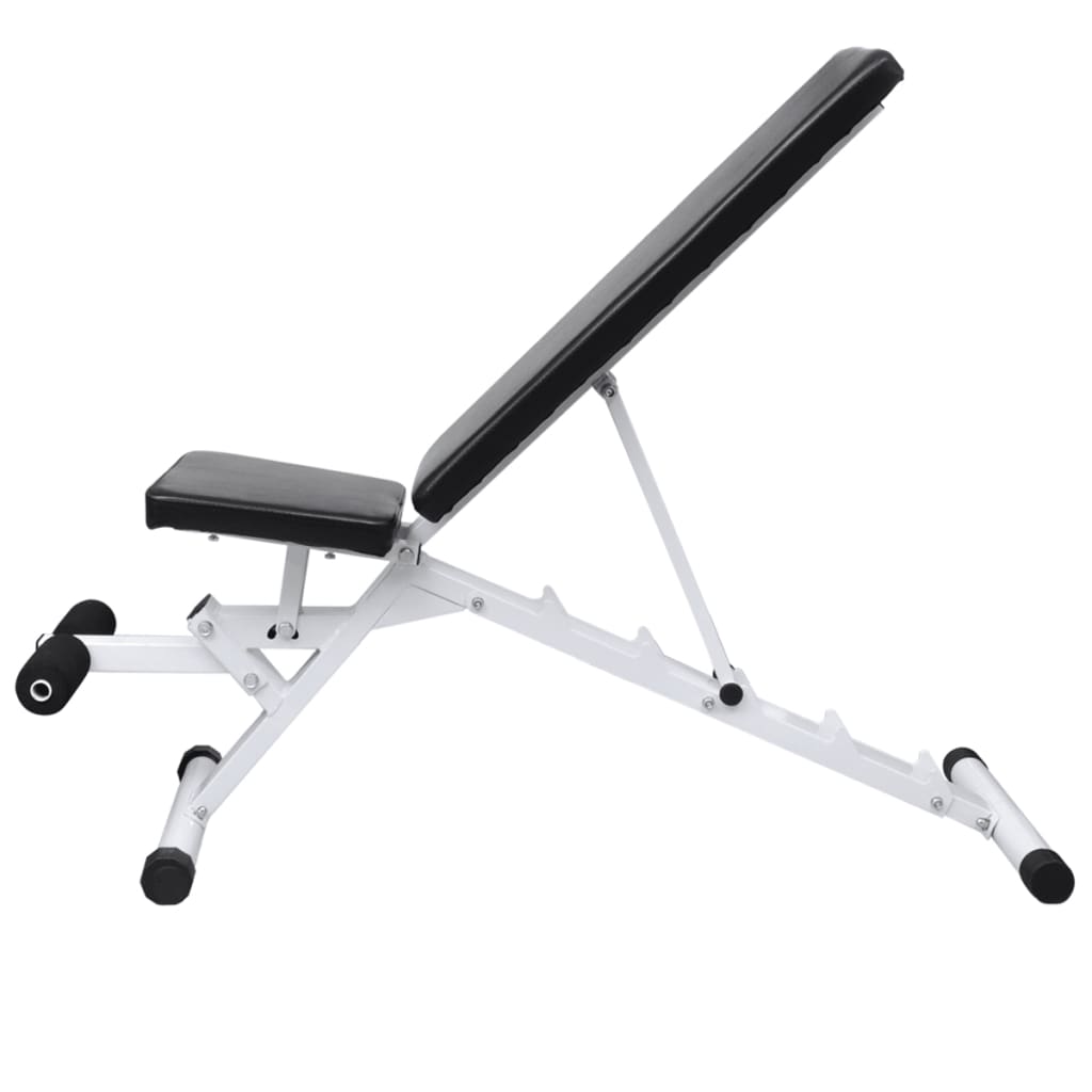 vidaXL Workout Bench with Barbell and Dumbbell Set 30.5 kg 2