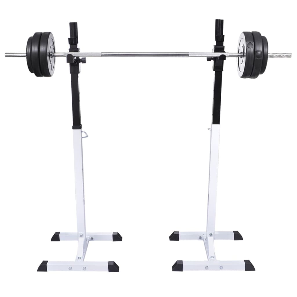 vidaXL Barbell Squat Rack with Barbell and Dumbbell Set 30.5 kg 2
