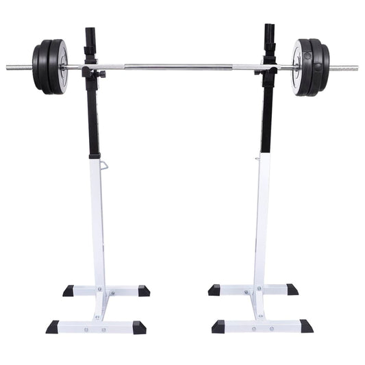 vidaXL Barbell Squat Rack with Barbell and Dumbbell Set 30.5 kg 2