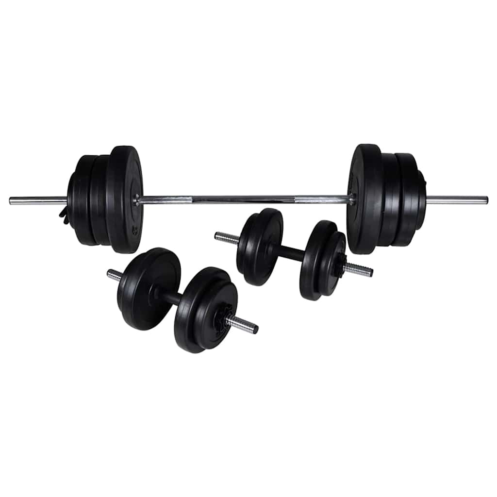 vidaXL Wall-mounted Power Tower with Barbell and Dumbbell Set 60.5 kg 4