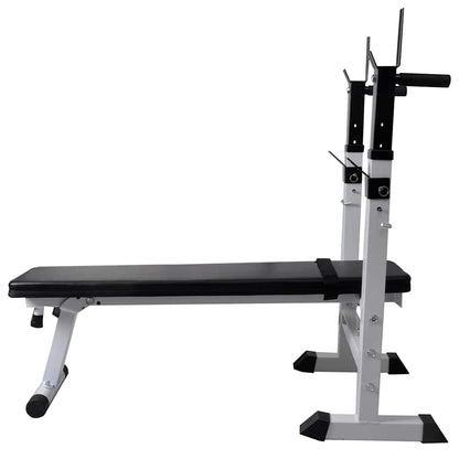 vidaXL Workout Bench with Weight Rack, Barbell and Dumbbell Set 60,5kg 4