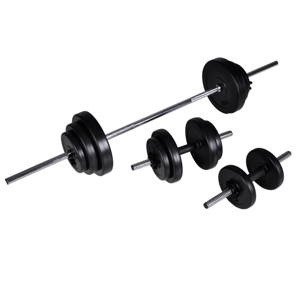 vidaXL Weight Bench with Weight Rack, Barbell and Dumbbell Set 30,5kg 5
